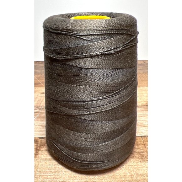 Large Industrial Charcoal Grayish Brown Mercerized Cotton Thread Spool - Picture 1 of 3